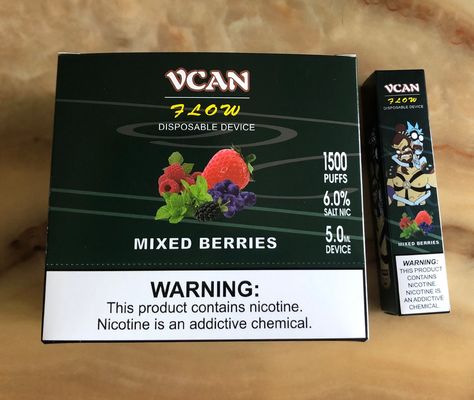 Os sopros descartáveis do dispositivo 1500 da vagem 5ML misturaram sabores do algodão doce das bagas