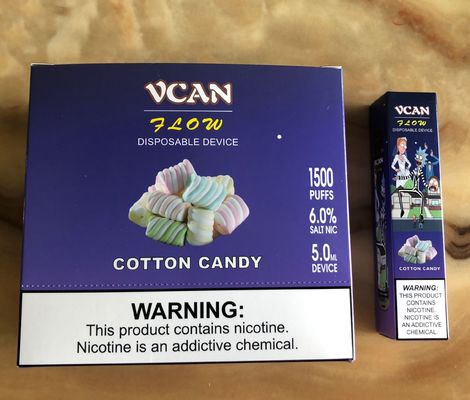 Os sopros descartáveis do dispositivo 1500 da vagem 5ML misturaram sabores do algodão doce das bagas